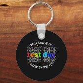 Je weet het nu Show It Test Day Funny Teacher Tes Sleutelhanger (Voorkant)