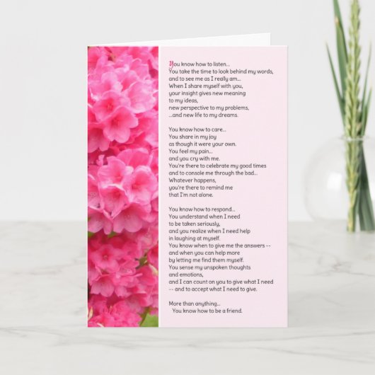 Je weet hoe je moet luisteren. kaart (Voorkant)