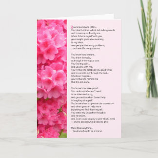 Je weet hoe je moet luisteren. kaart