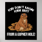 JE WEET JE NIET MAAR VAN EEN GOPHER HOLE grappig Poster (Voorkant)