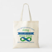 Je weet nooit hoe sterk je bent tote bag (Achterkant)