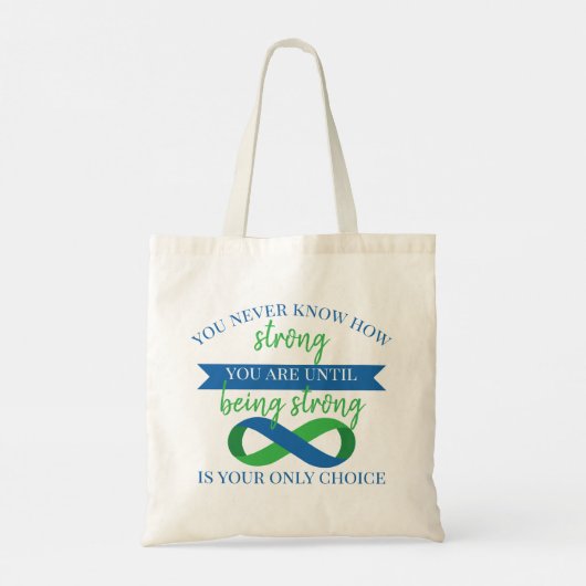 Je weet nooit hoe sterk je bent tote bag (Achterkant)