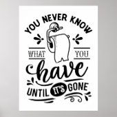 Je weet nooit wc humor grappig badkamerbord poster (Voorkant)