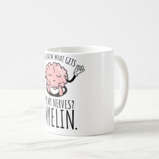 Je weet wat er op mijn zenuwen terechtkomt. koffiemok (Voorkant rechts)