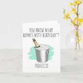 Je weet wat Prosecco Puns Verjaardag Kaart (Gele Bloem)