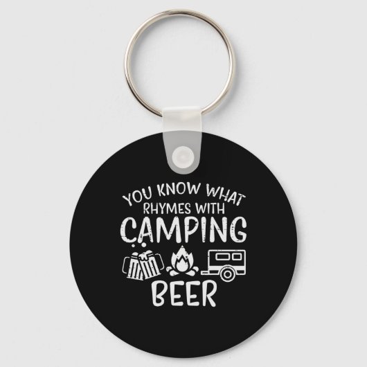 Je Weet Wat Rijmt Met Camping Grappige Camper Vade Sleutelhanger (Voorkant)