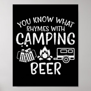 Je Weet Wat Rijmt Op Camping Grappige Camper Vader Poster