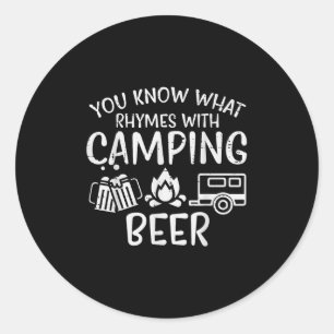 Je Weet Wat Rijmt Op Camping Grappige Camper Vader Ronde Sticker
