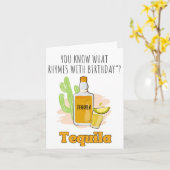 Je weet wat Tequila Puns Verjaardag Kaart (Gele Bloem)