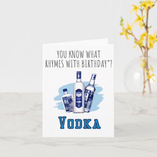 Je weet wat wodka puns Kaart (Gele Bloem)