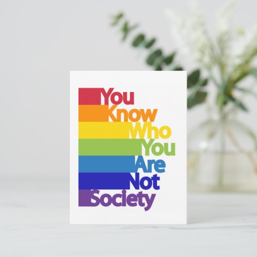 Je weet wie je niet bent. briefkaart (Staand voorkant)