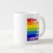 Je weet wie je niet bent. grote koffiekop (Voorkant rechts)