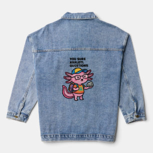 Je weet zeker axolotl vragen Grappige Sarcastische Denim Jacket
