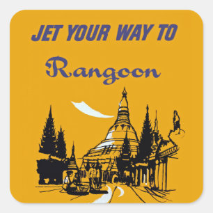 Je weg naar Rangoon Vierkante Sticker