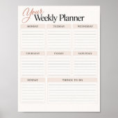 Je wekelijkse planner schema digitale download poster (Voorkant)