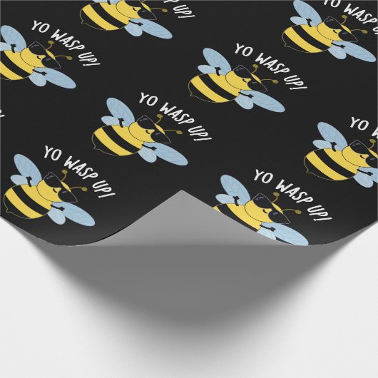 Je wesp up grappige bug woordspeling donker BG Cadeaupapier (Hoek)