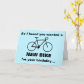 Je wilde een nieuwe fiets voor je verjaardag... kaart (Gele Bloem)