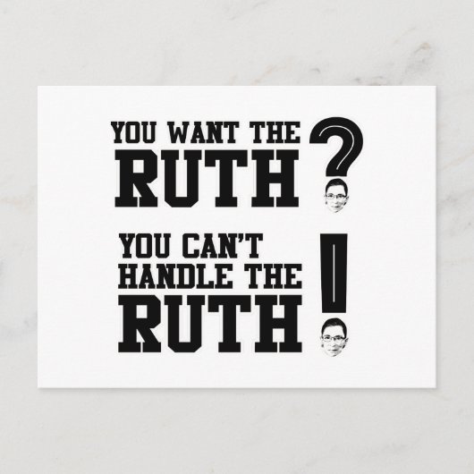 Je wilt de Ruth - je kunt de Ruth niet aan. Briefkaart (Voorkant)