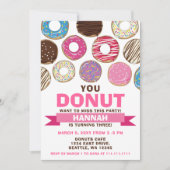 je wilt deze donuts verjaardagsfeestje niet missen kaart (Voorkant)