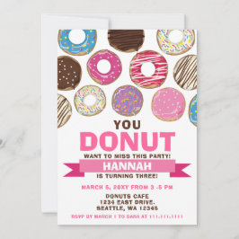 je wilt deze donuts verjaardagsfeestje niet missen kaart