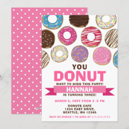 je wilt deze donuts verjaardagsfeestje niet missen kaart