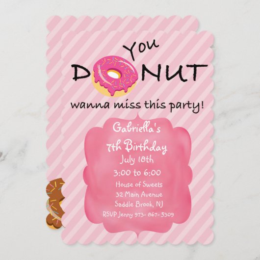 Je wilt deze uitnodiging voor feestmeisjes niet mi (Voorkant / Achterkant)