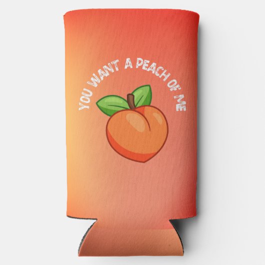 Je wilt een foto van me grappige peach pun seltzer blikjeskoeler (Achterkant)