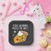 Je wilt een stuk Thanksgiving Pie. Papieren Bordje (Feest)