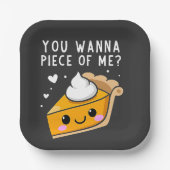 Je wilt een stuk Thanksgiving Pie. Papieren Bordje (Voorkant)