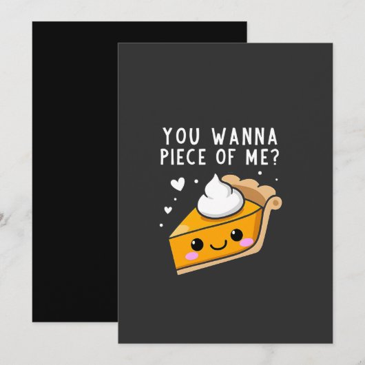 Je wilt een stuk Thanksgiving Pie. Save The Date (Voorkant / Achterkant)