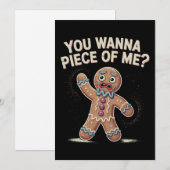 Je wilt een stuk van mij Gingerbread Kerst Feestdagenkaart (Voorkant / Achterkant)