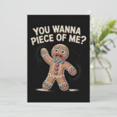 Je wilt een stuk van mij Gingerbread Kerst Feestdagenkaart (Staand voorkant)
