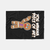 Je wilt een stuk van mij leuk peperkoek man fleece deken (Voorkant (Horizontaal))