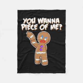 Je wilt een stuk van mij leuk peperkoek man fleece deken