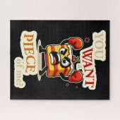 Je wilt een stukje van mij. Boze taart grappige ca Legpuzzel (Horizontaal)