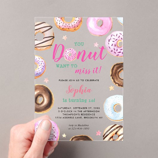 Je wilt het missen Waterverf Verjaardag Acryl Uitnodigingen (Insitu (Draagbaar))