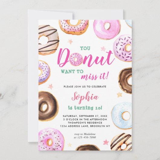 Je wilt het missen Waterverf Verjaardag Kaart (Voorkant)