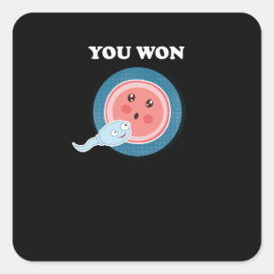 Je wilt menselijke embryonale evolutiewetenschap vierkante sticker