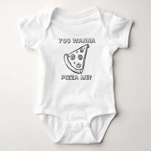 Je wilt Pizza me - Baby Romper voor eten (Voorkant)
