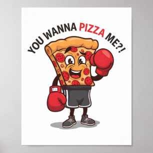 Je wilt pizza van mij grappige gym workout boksen  poster
