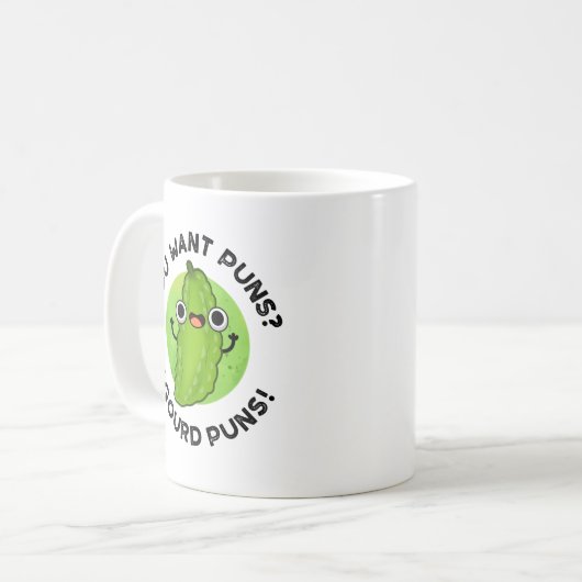 Je wilt Puns I Gourd Puns Funny Veggie Pun Koffiemok (Voorkant links)