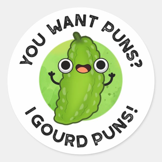 Je wilt Puns I Gourd Puns Funny Veggie Pun Ronde Sticker (Voorkant)