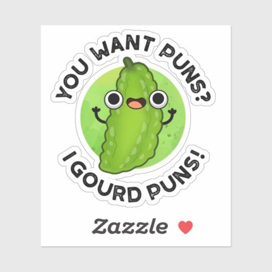 Je wilt Puns I Gourd Puns Funny Veggie Pun Sticker (Vel)