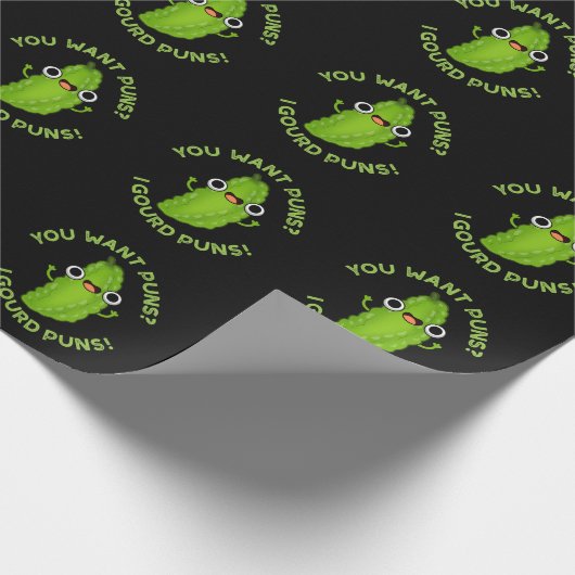 Je wilt Puns I Gourd Puns Veggie Pun Dark BG Cadeaupapier (Hoek)