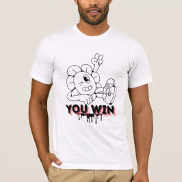 Je wint Cartoon T-shirt – Leuk Retro Gaming Succes