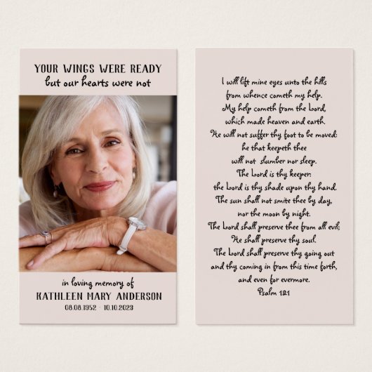 Je woningen waren klaar voor de herdenking. visitekaartje (Voorkant /achterkant)