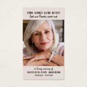 Je woningen waren klaar voor de herdenking. visitekaartje (Voorkant)