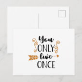 je woont maar één keer briefkaart (Voorkant / Achterkant)