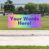 Je woorden hier! Gepersonaliseerd regenboogbanner Spandoek (Insitu)