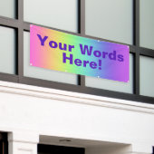 Je woorden hier! Gepersonaliseerd regenboogbanner Spandoek (Buitenkant Gebouw)